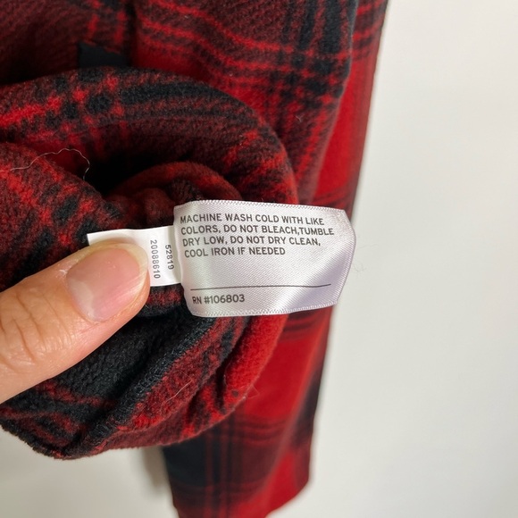 Duluth Trading Co Womens Red Black Plaid Fleece Pullover XS Fall Outdoor Cozy - Picture 8 of 10